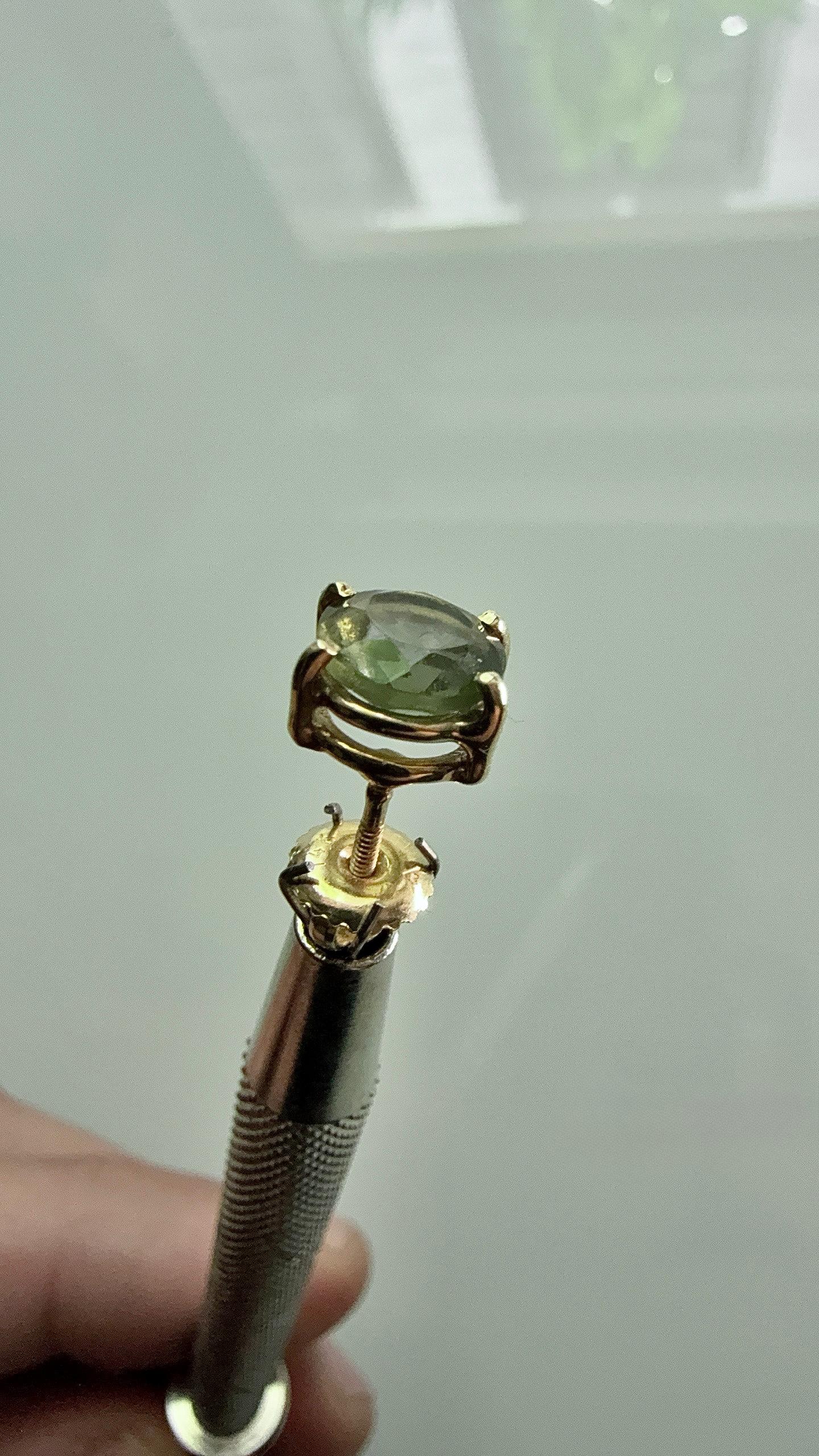 Moldavita 14K Gold Earrings